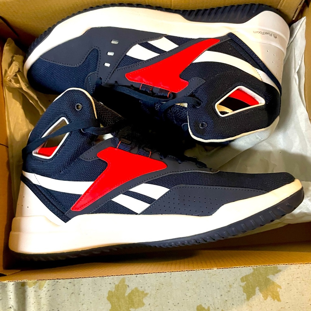 Reebok BB OS MID Navy,White, and Red